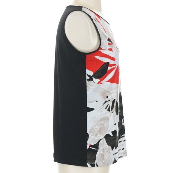 BOGO Free, Calvin Klein sleeveless black & red floral top, size Small - Picture 2 of 4